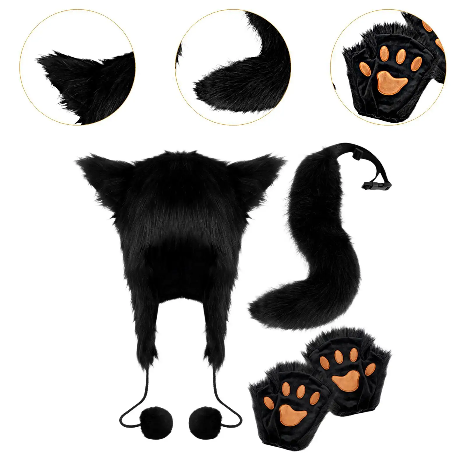 Animal Costume Role Play Paw Gloves for Stage Performance Holiday Night Club