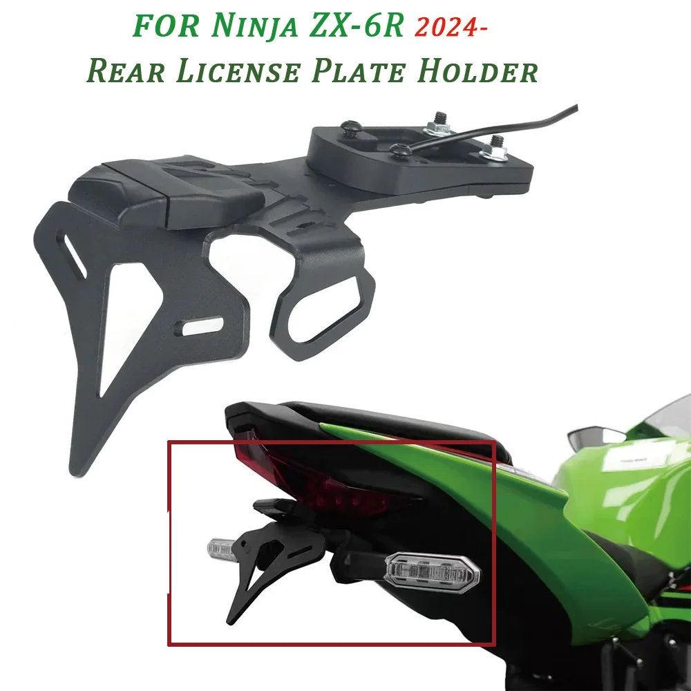 

New ZX6R 2024 Motorcycle Rear License Plate Holder Tail Finisher For Kawasaki Ninja ZX-6R Fender Eliminator Accessories