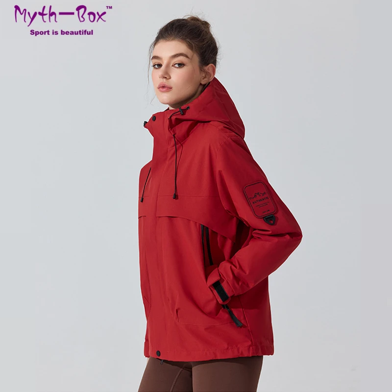 

Autumn Winter Hiking Jackets Windproof Waterproof Warm Jacket Outdoor Detachable 2Pcs Running Hooded Tops Coat Hiking Outerwear