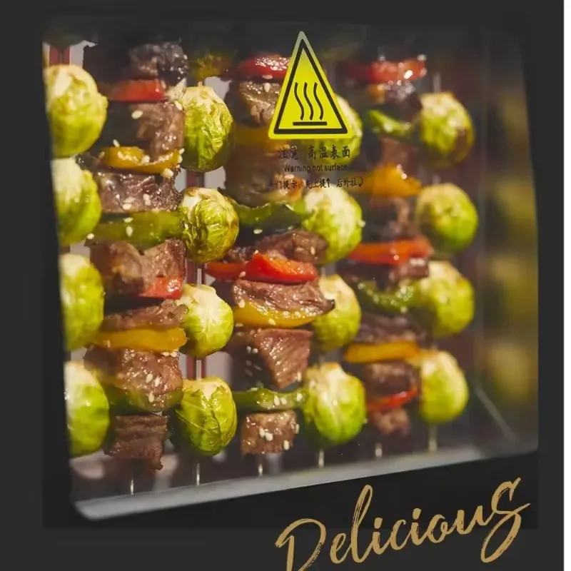 Electric 16 Skewers Stainless Steel Kebab Maker - Lamb Meat Skewers, Picnic Camping Outdoor Grill