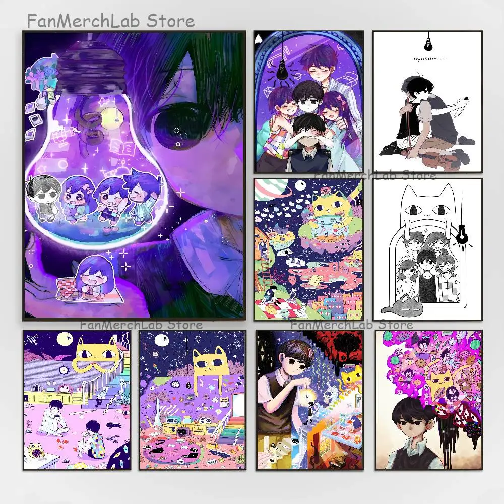 

Game O-OmoriS Club Bar Paper Vintage Poster Wall Art Painting Bedroom Study Stickers