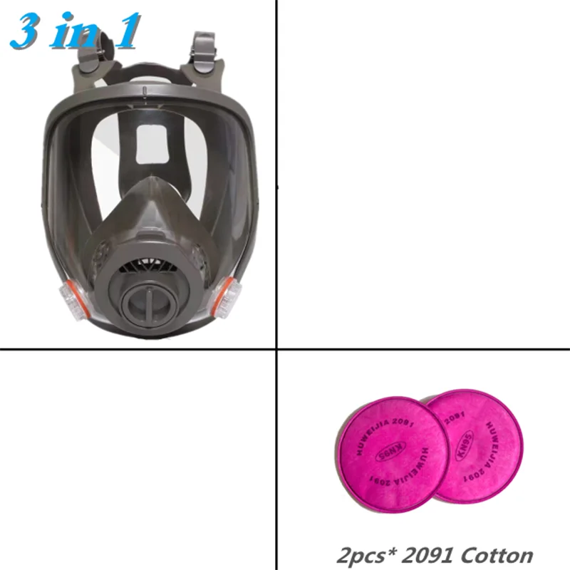 3 Interface 6800 Masker Combinatie 6001/Sjl Filter Met 5n11 Filter Katoen/501 Filter Gasmasker - afbeelding 1