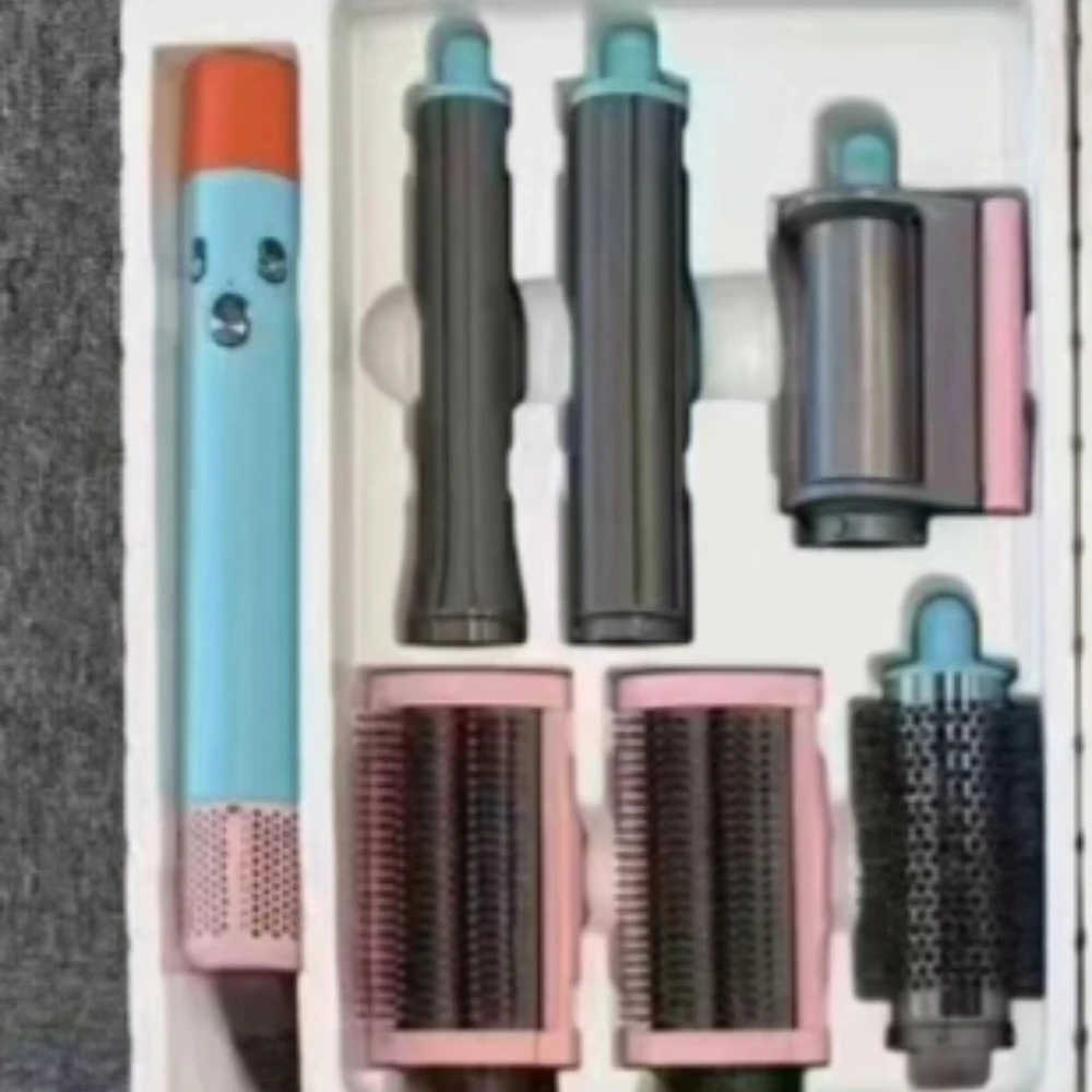 New 7-in-1 Multi-Function Hair Dryer Curling Iron Straightener Hot Air Comb Styling Kit Salon-like results at home haircurlers