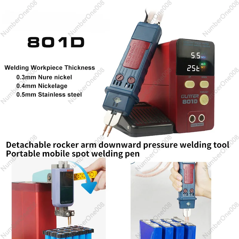 801D Faraday Capacity Spot Welding machine 14.5KW Battery welder Spot Welder 0.2mm Pure Nickel welding 0.1-0.35mm 1800A