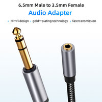 6.5mm Male to 3.5mm Female Jack Cable Player Professional Digital Headset Microphone Transmission Audio Adapter