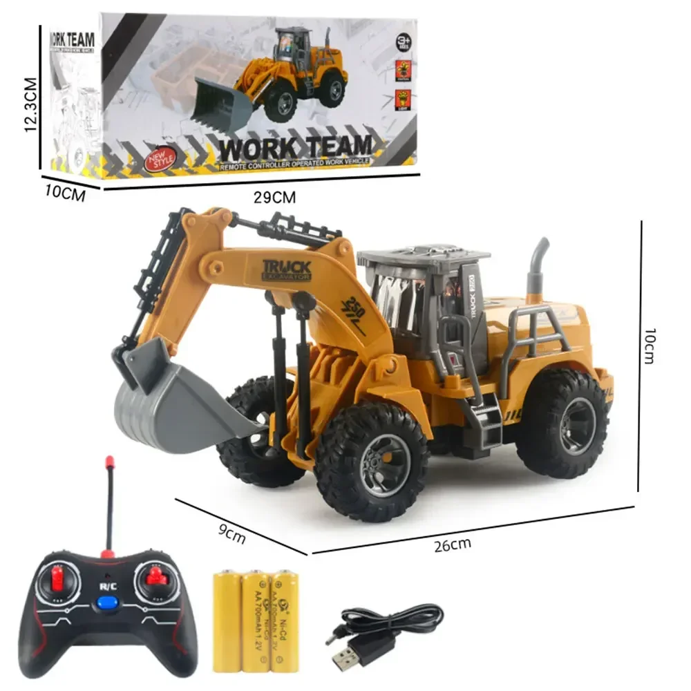 1:32 Remote Control Bulldozer RC Trucks Electric Vehicle Toys Engineering Car Excavator Model Children's Gift boy