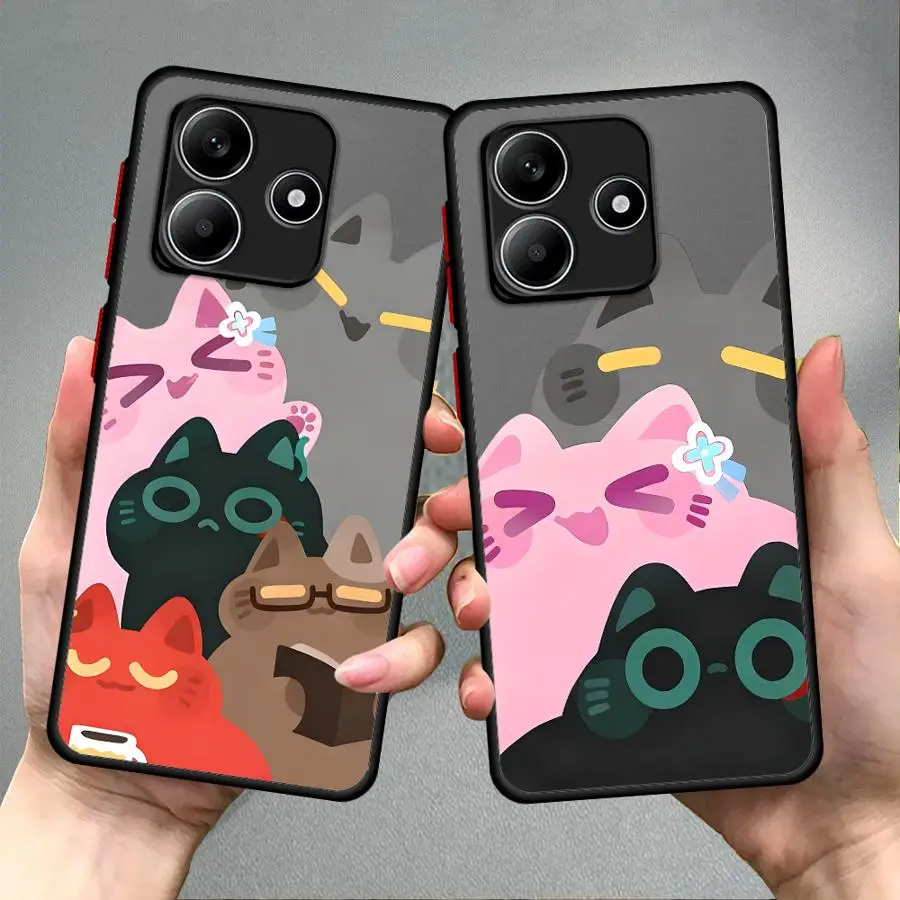 Custodia protettiva per telefono posteriore gattino colorato cartone animato per Xiaomi Redmi Note 13 14 12 Pro Plus 8 9 10 11 Pro 11S 7 12s 10S 9S 8T