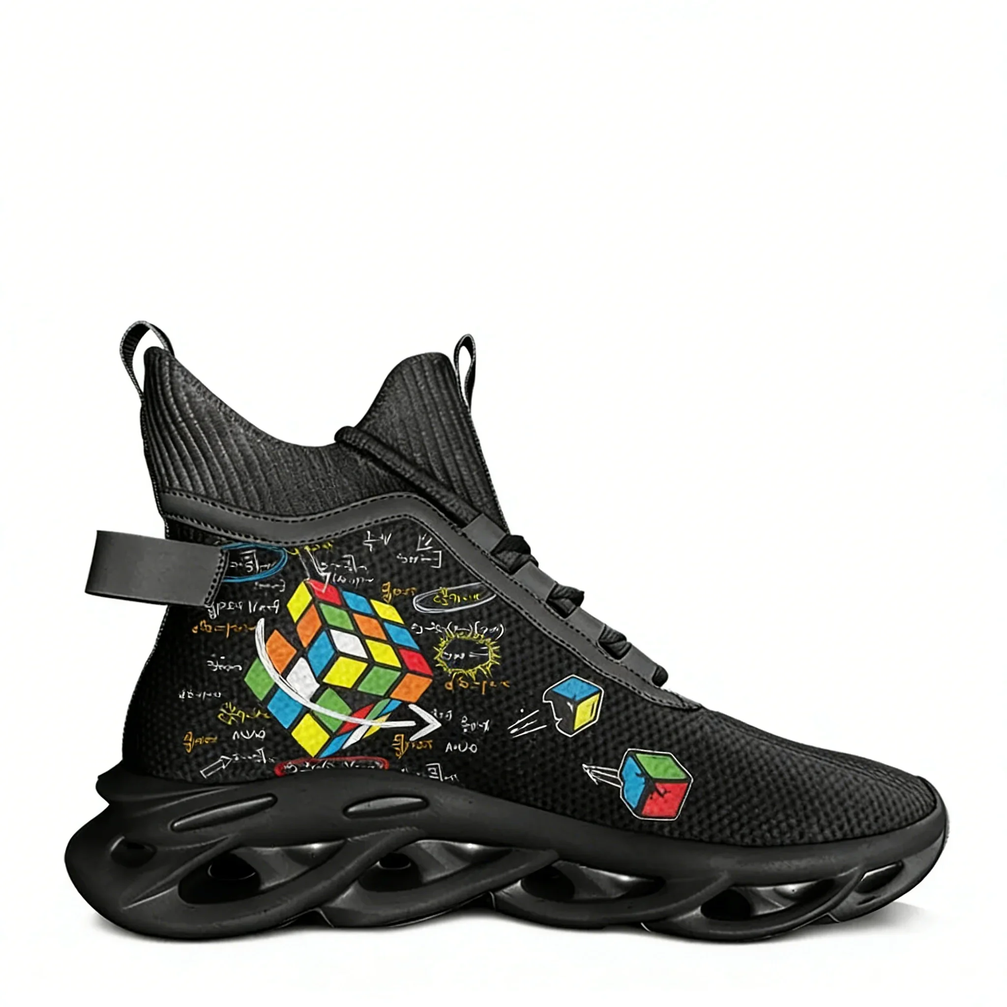

Кроссовки Rubik Custom Math Rubik Fashion Design High Top Flats для мужчин и женщин, спортивные, для походов, путешествий, бега, индивидуальный дизайн