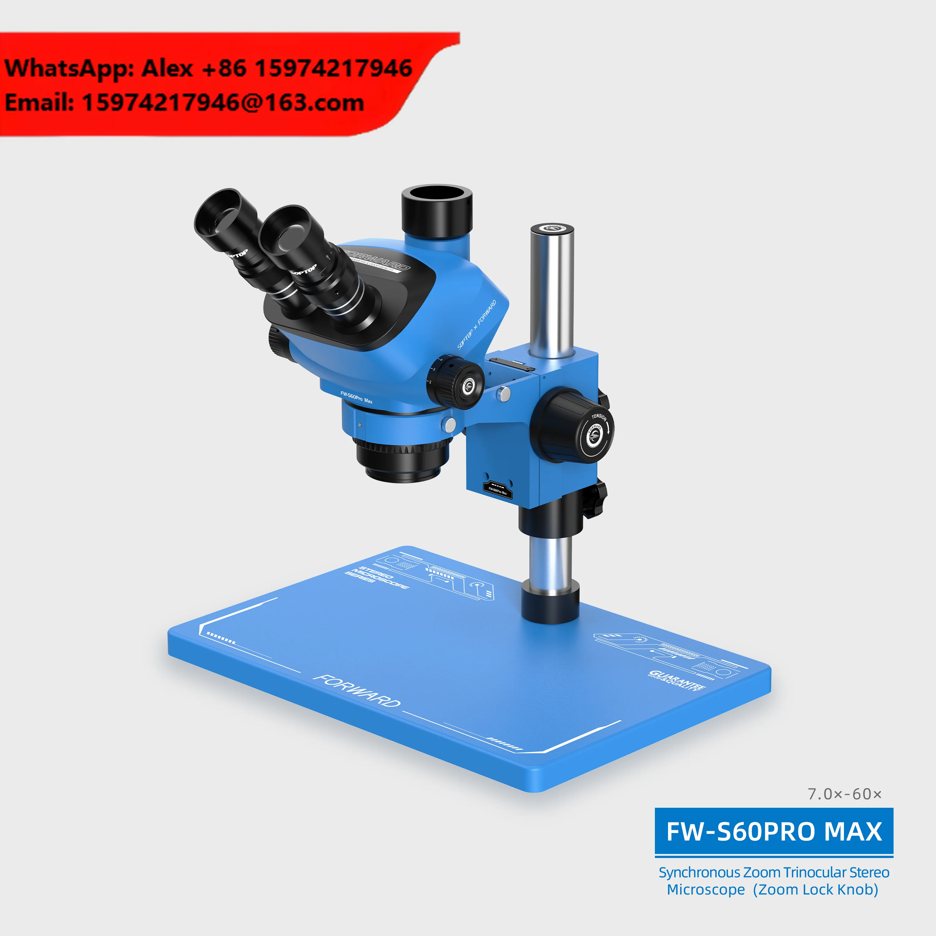 FORWARD FW-S60Promax Trinocular Digital Soldering Phone Repair PCB Zoom 4K Stereo Microscope Synchronous Zoom For Mobile Repair