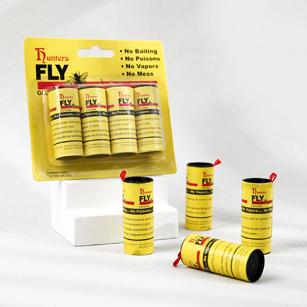 4-120Pcs Fly Sticky Paper Strip Strong Glue Double Sided Flies Paper Strips Flying Insect Bug Mosquitos Catcher Roll Tape