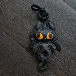 Handmade Leather Cute Dragon Bag Charm KeyChain KeyRing