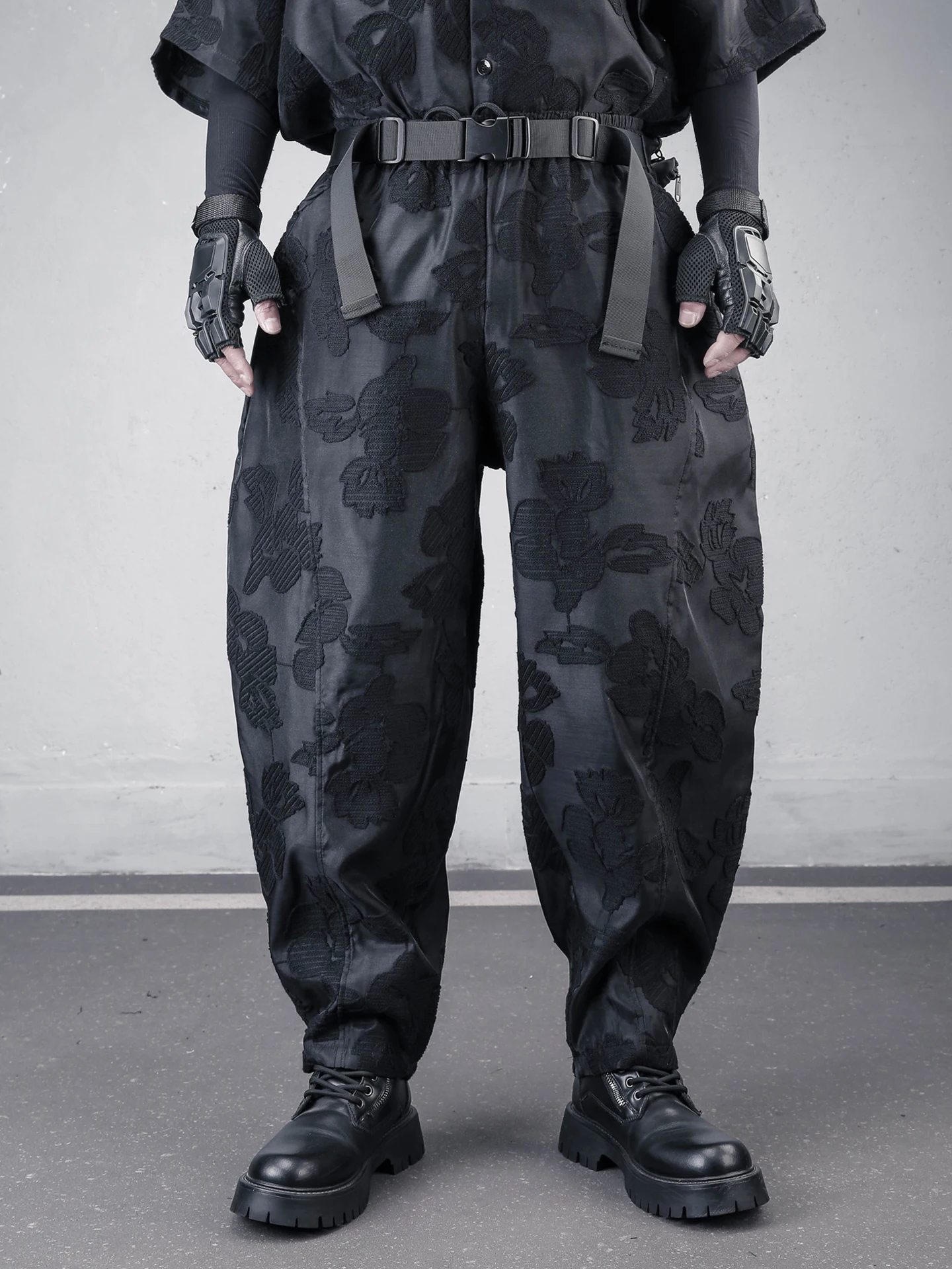 

Loose Lantern Pants Men's Summer Low Waist Harlan Nine-Piece Suit Original Yamamoto Style Dark Tailored Floral Embroidery