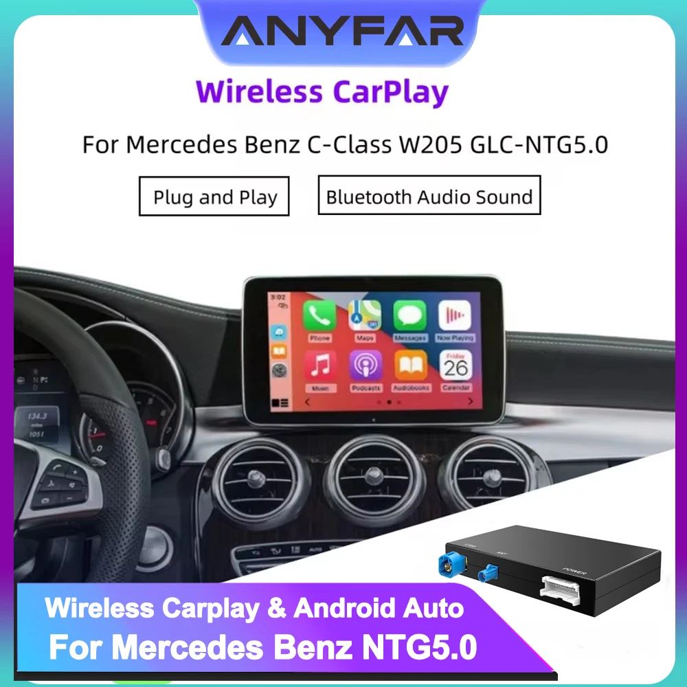 Für NTG 5,0 Wireless CarPlay Adapter Android Auto Modul Für Benz Für C GLC W205 EINE CLA GLA B E GLE CLS Mit Bluetooth