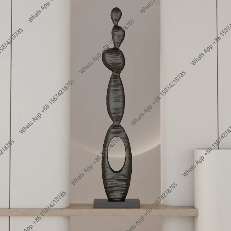 

Art sculpture entrance entrance slender vertical high ornament living room niche TV cabinet high-end floor soft decoration