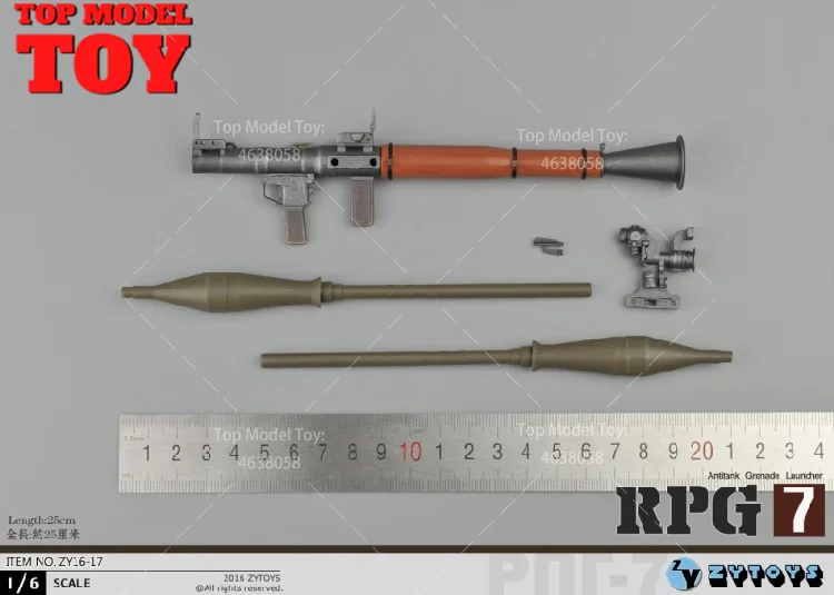 ZYTOYS ZY16-17 1/6 Scale RPG-7 Gun Weapon Model Fit 12'' Male Female Action Figure Body Toy