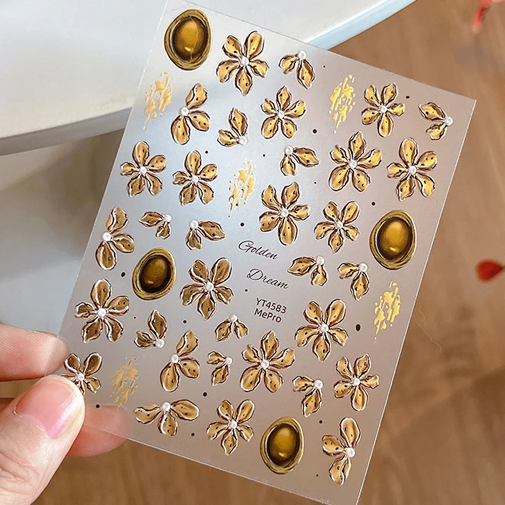 5D الخريف زهرة مسمار ملصقات مائي ورقة الشيطان زهرة الخريف مسمار الشارات ذاتية اللصق DIY بها بنفسك مانيكير تصميم النساء المنزل المنزلق