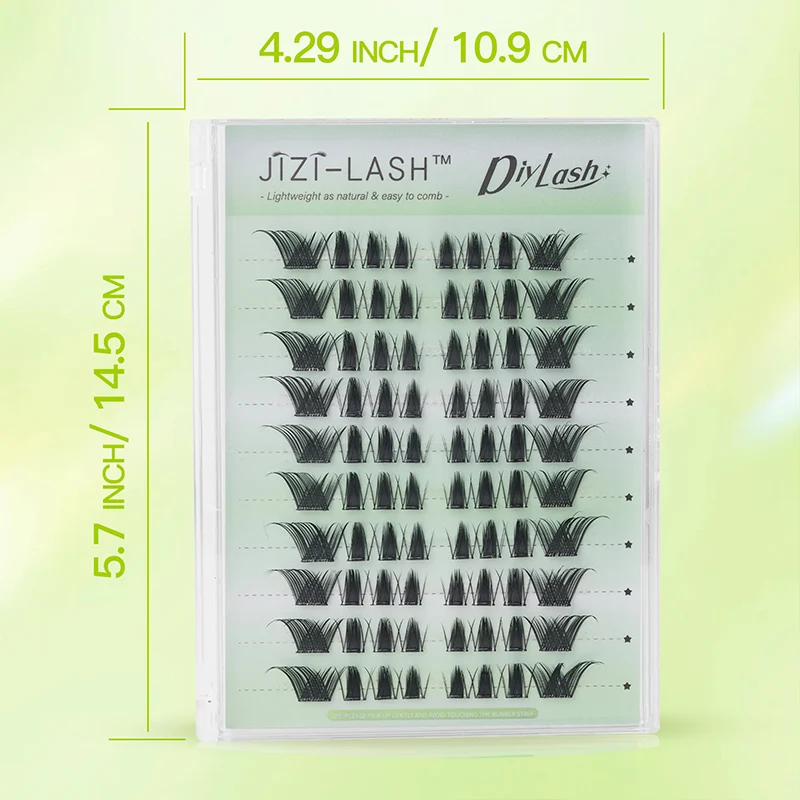 JIZI-LASH 自己粘着クラスターまつげ接着剤不使用 DIY ナチュラル個別まつげエクステンションつけまつげメイクアップアクセサリー
