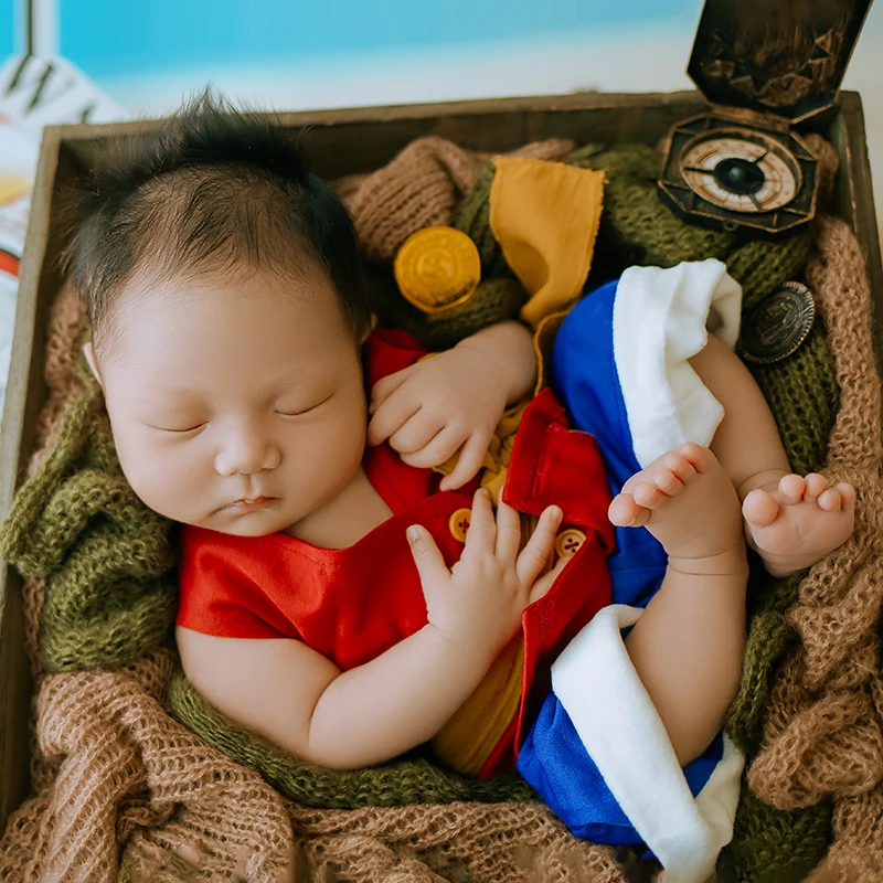 Tenue de photographie amusante pour nouveau-né, costume de bébé garçon, chapeau, haut et pantalon mignons, accessoires photo, vêtements de prise de vue en studio