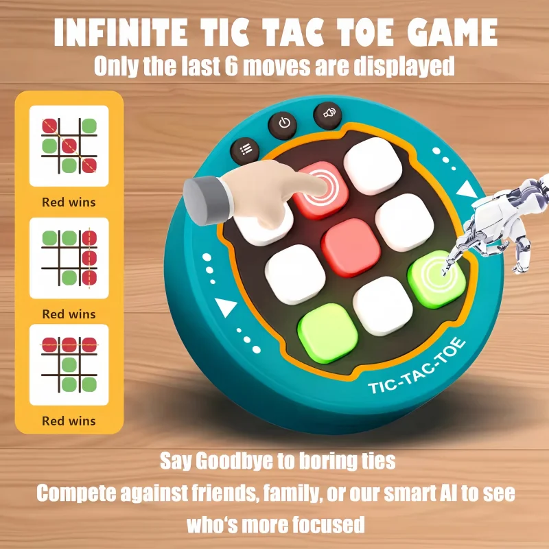 3-in-1 Handheld Puzzle Board Game Elettronico Tic Tac Toe Mini Stress Relief Fidget Toy For Kids And Family Birthday Party Gifts