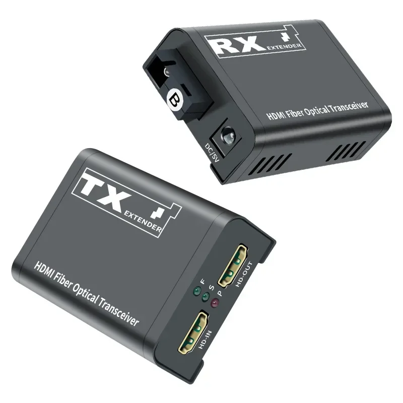 3Km HDMI-Compatible Over Fiber Extender  SC HDMI-Compatible to Fiber Optic Video Transmitter Receiver Converter Switch