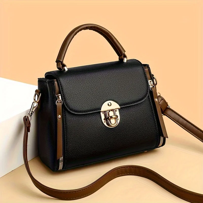 

Simple Handbag For Women PU Leather Shoulder Bag Fashion Small Handle Bag Designer Crossbody Bag Daily Lady Shopping Hand Pouch