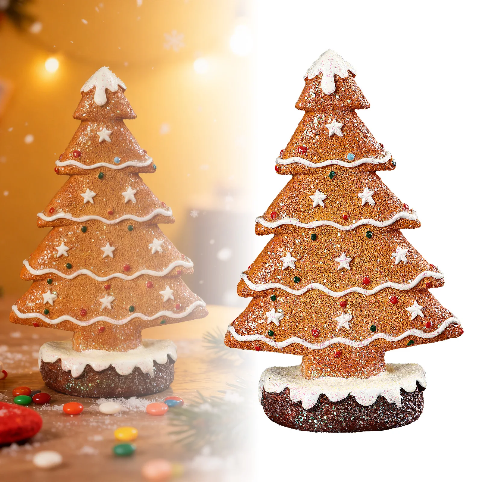 Christmas Tree Decoration Gingerbread Figurines Resin Decor Handmade for Xmas Gifts Christmas Day Party Home Decor