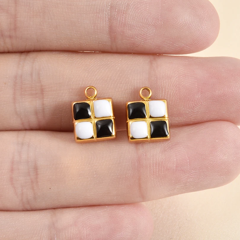 الأزياء 3 قطعة/الوحدة الملونة الفولاذ المقاوم للصدأ القلب Y2k الزركون زهرة الكرز اليعسوب الحشرات المينا المعلقات DIY بها بنفسك صنع المجوهرات