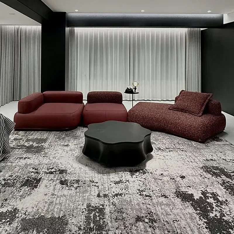 Modular small apartment sofa Living room Guanshan sofa Italian minimalist large flat special-shaped corner sofa