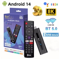 TV98 ATV Mini TV Stick Android 14 TV Stick HDR Set Top Box 8K Video WiFi 2.4/5G Streaming Smart TV Box for Network Media Player