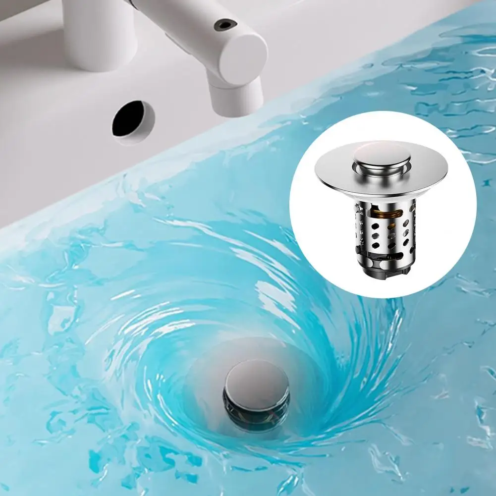 Hair Catcher for Sink Bathroom Sink Drain Strainer Pop Up Stopper with Detachable Stainless Steel Filter Basket for 1.1-2.36