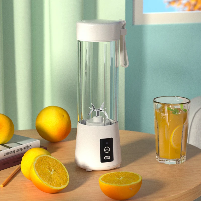 

Newly Design Six Blades 400ml Cordless Portable Juicer Blender USB Rechargeable Fruit Mixer Portable Blender