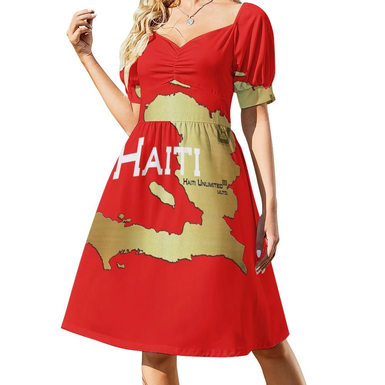 هايتي غير محدودة خريطة هايتي المرأة الهيب هوب الشارع الشهير فستان جرافيك طباعة ملابس للنادي هايتي هايتي خريطة هايتي تاون هايتي #2