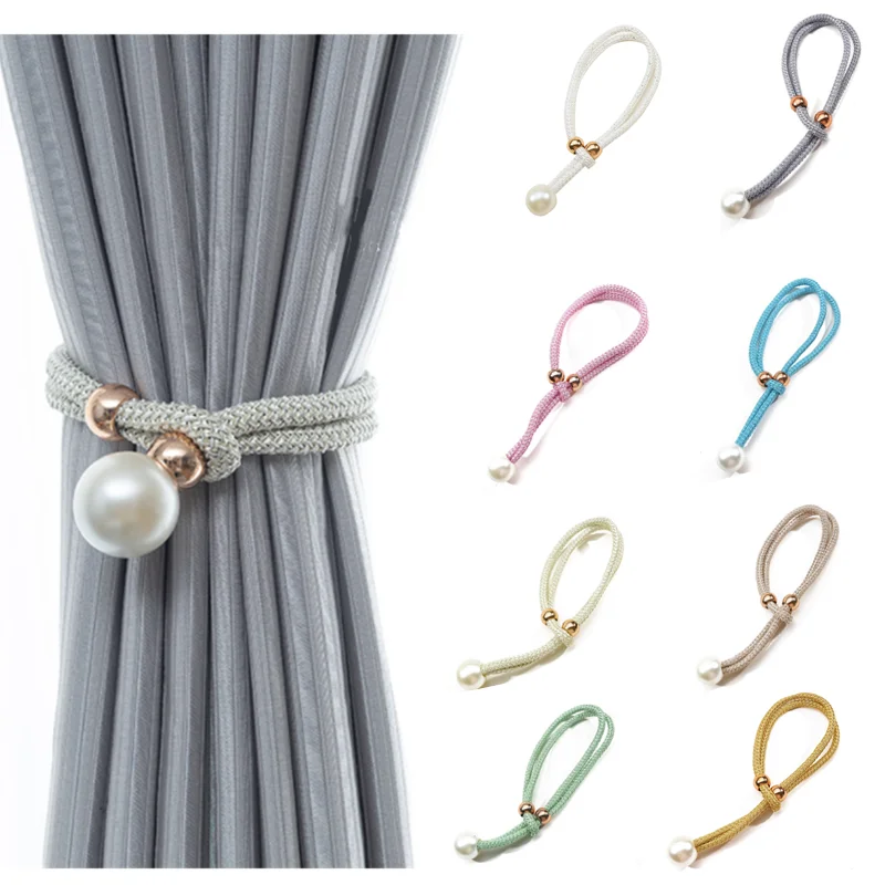 

1/2 шт., подхваты для штор с жемчугом, подхваты для штор с жемчугом, декоративные крепления, веревка, подхваты для штор без удара, регулируемая выдвижная веревка