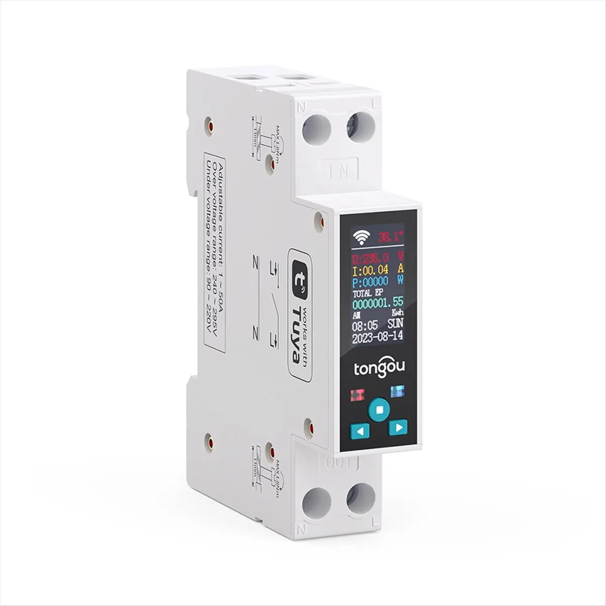 A26Z  1-50A Smart Circuit Breaker TUYA MCB with LCD Display Current Under Voltage Wireless Remote Control Switch A
