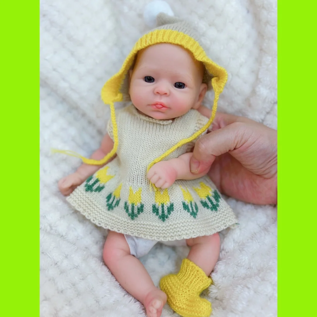 10Inch Open Ogen bebe reborn de silicona Meisje Pop Met Geschilderde Huid Wasbare Pop Handgemaakte Soft Touch Pasgeboren Siliconen Pop