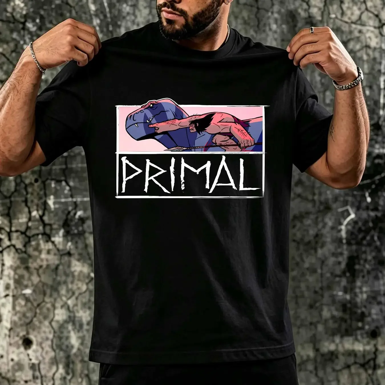 washed T Shirt Genndy Tartakovsky Primal Tv Show Fan long or short sleeves vintage Washed Versatile Casual Breathable Slightly