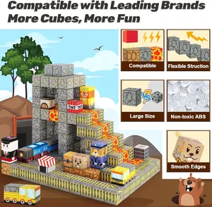 Bloques de construcción magnética Mina Mundial Magnet Cube Set para niña niña edad 3+ Modelo de bricolaje Diel STEM Montessori Sensory Toys regalo 12 mejores bloques de ventas para niños - №6