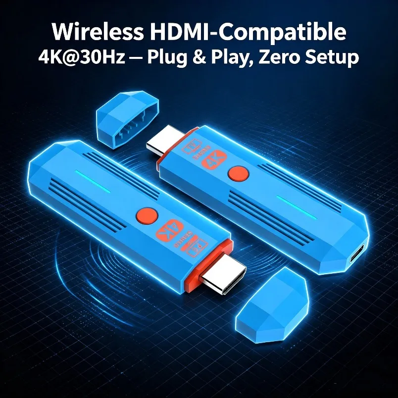 4K TV Stick Wireless HDMI-Compatible Transmitter and Receiver 5G Low Latency Screen Mirroring For Laptop PC Phone TV Projector