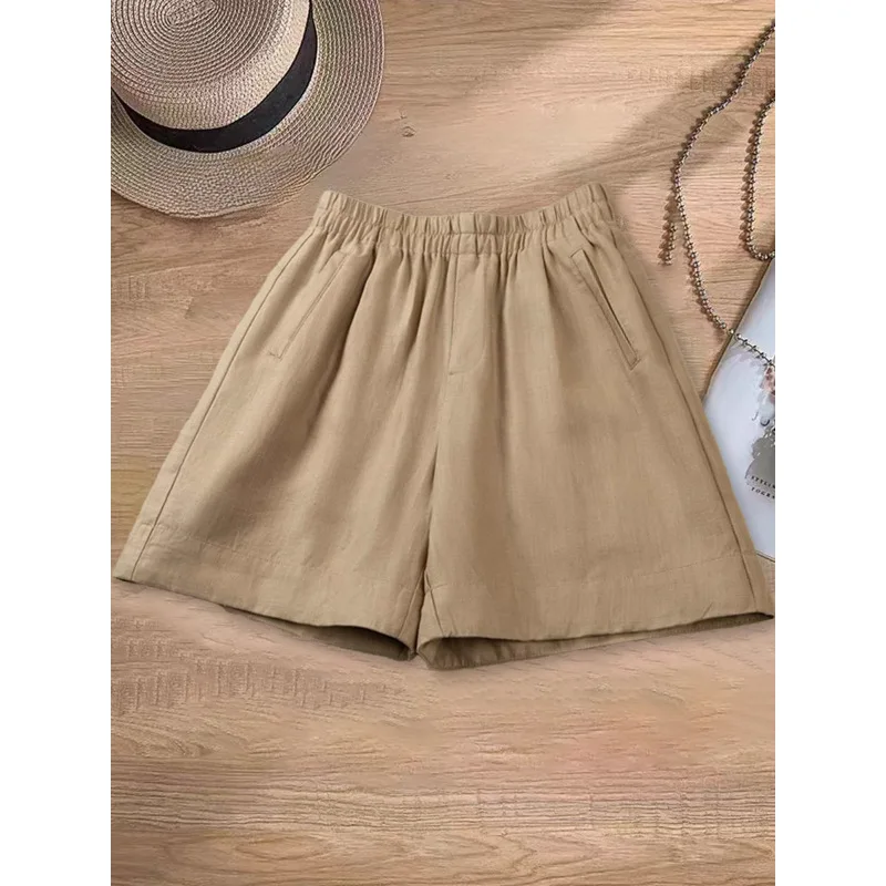 شورت كاجوال للنساء صيفي رقيق واسع الساق سروال مريح عصري متعدد الاستخدامات فضفاض مستقيم خمس نقاط #2