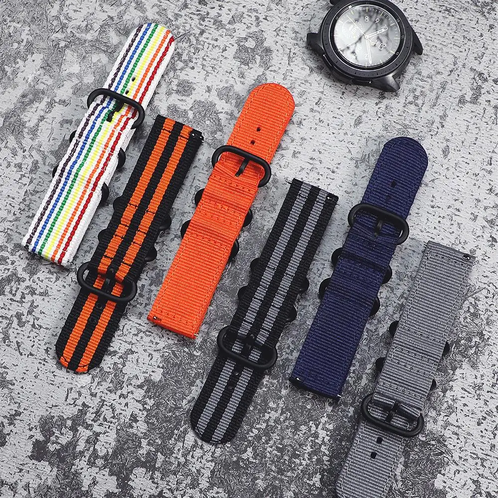 20mm 22mm strap For Samsung Galaxy watch 7/6/4/5 pro/3/Active 2/Gear S3/amazfit Nylon loop bracelet Huawei GT/2/2E/3/Pro 4 band