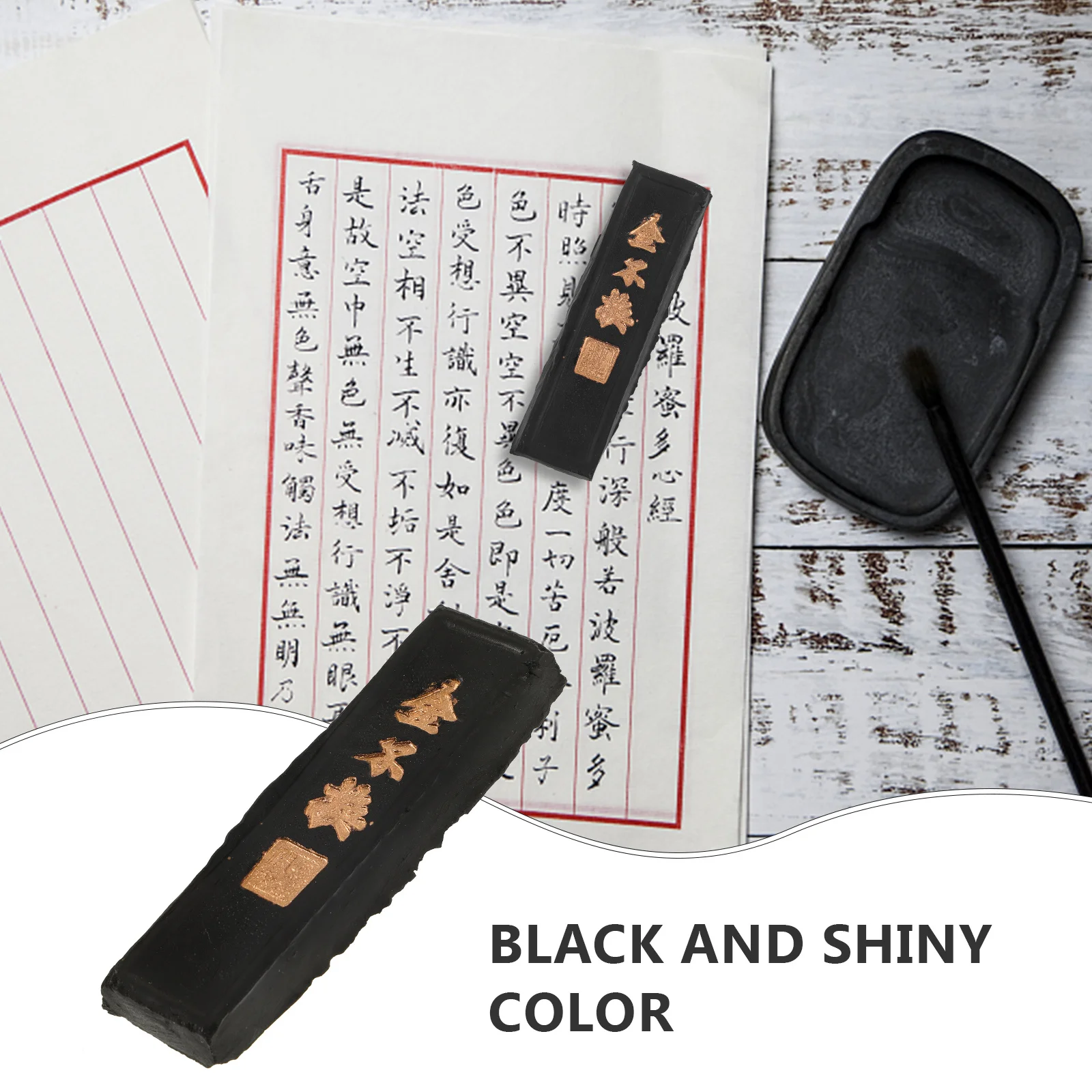 

Chinese Ink Stick Handmade Durable Black Calligraphy Ink Block for Student Painting Calligraphy Supplies Student Stationery