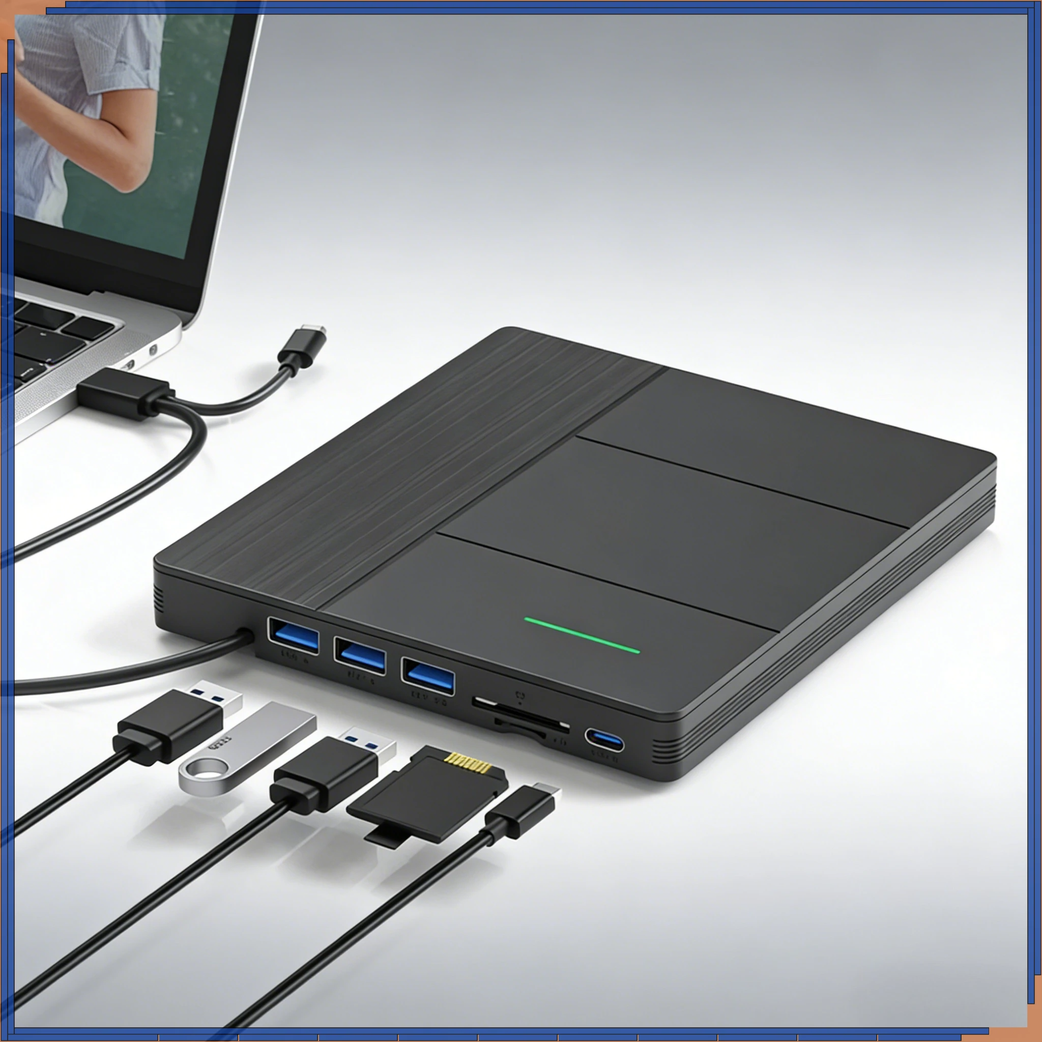 

External CD/DVD Player, DVD Drive for Laptop, Portable USB3.0 Ultra-Slim CD Burner Optical Drive Compatible with Desktop Mac PC