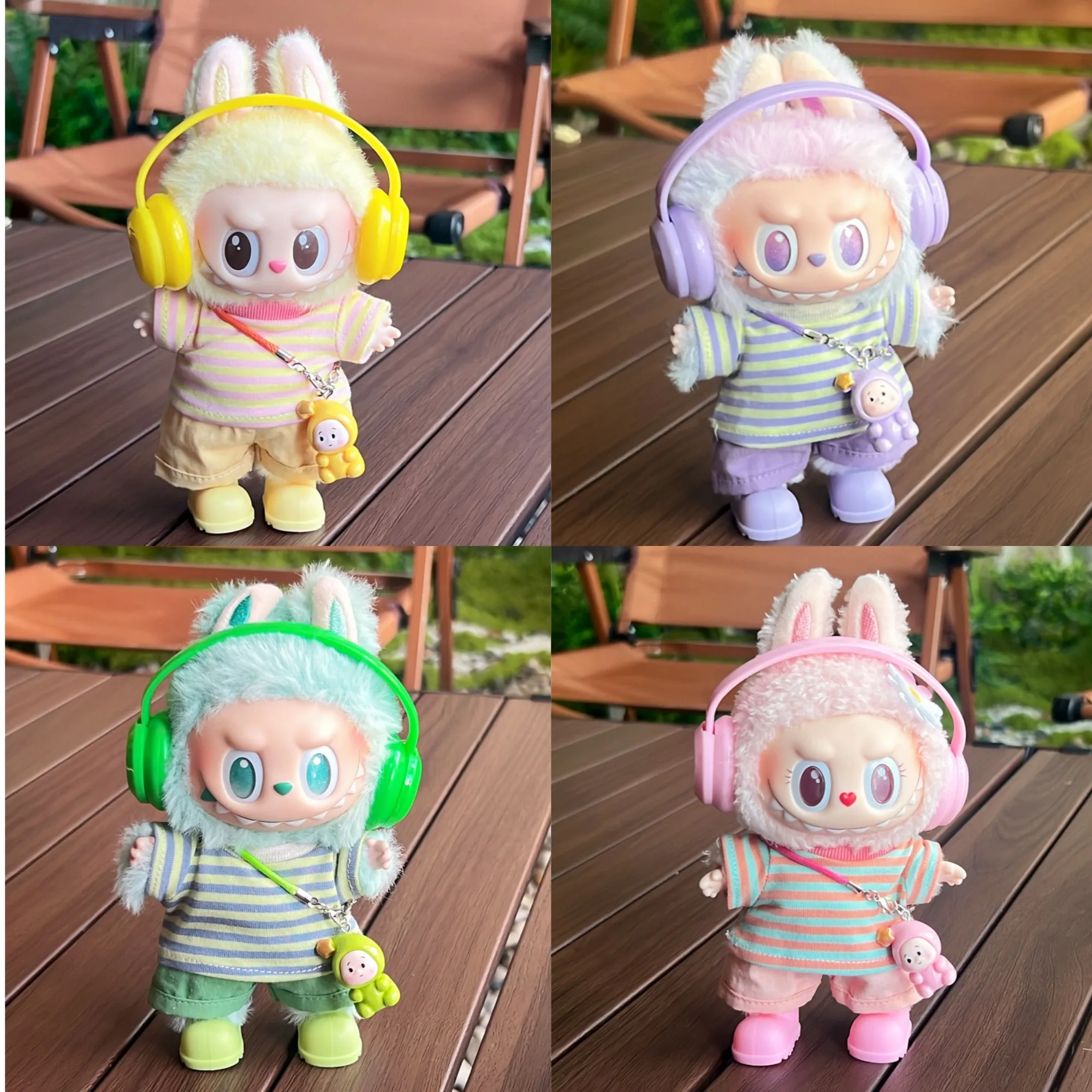 

Clothes For Labubu Clothes and Headphones Rain Boots1st 2nd 3rd Gen 17cm Labubu Sitting Party Outfit Accessories