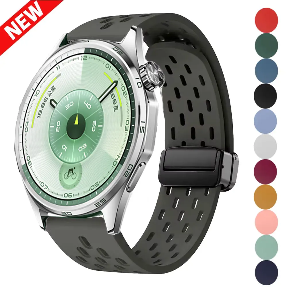 Magnetische Band Für Huawei GT6 GT5 46mm Silikon Strap 22mm 18mm Armband Für Huawei GT6 41mm Samsung Uhr 46mm Sport Armband
