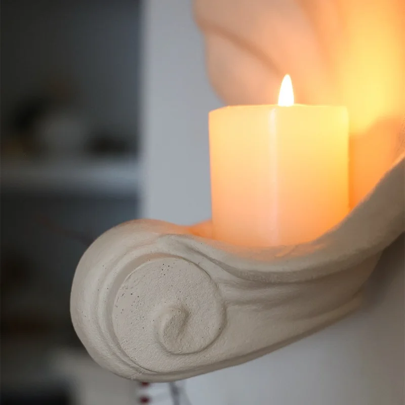 Resin Candle Stick Modern Simplicity Shell Wall Candlesticks Creativity Decoration Statuettes Living Room Decoration Crafts