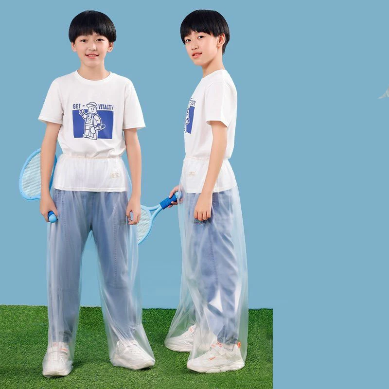 Disposable rain pants with thickened legs and sealed feet, long outdoor portable waterproof design