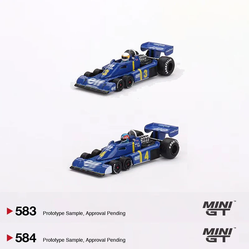 

MINIGT 583 584 In Stock 1:64 Tyrell P34 F1 1976 Swedish GP Diecast Diorama Car Model Collection Miniature Carros Toys