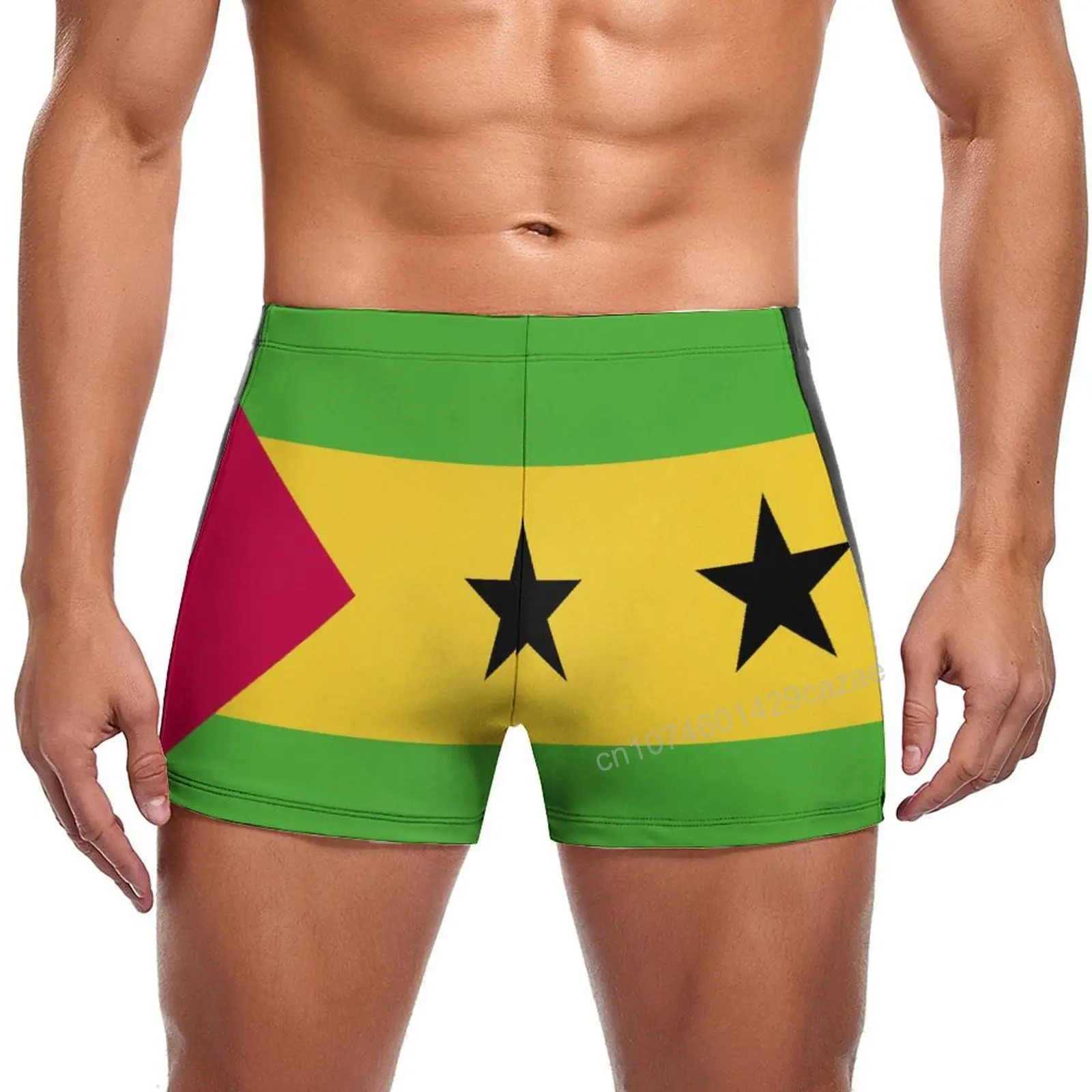 Bañador corto con bandera de Santo tomo y Príncipe para hombre, pantalones cortos de secado rápido para nadar en la playa, regalo de verano