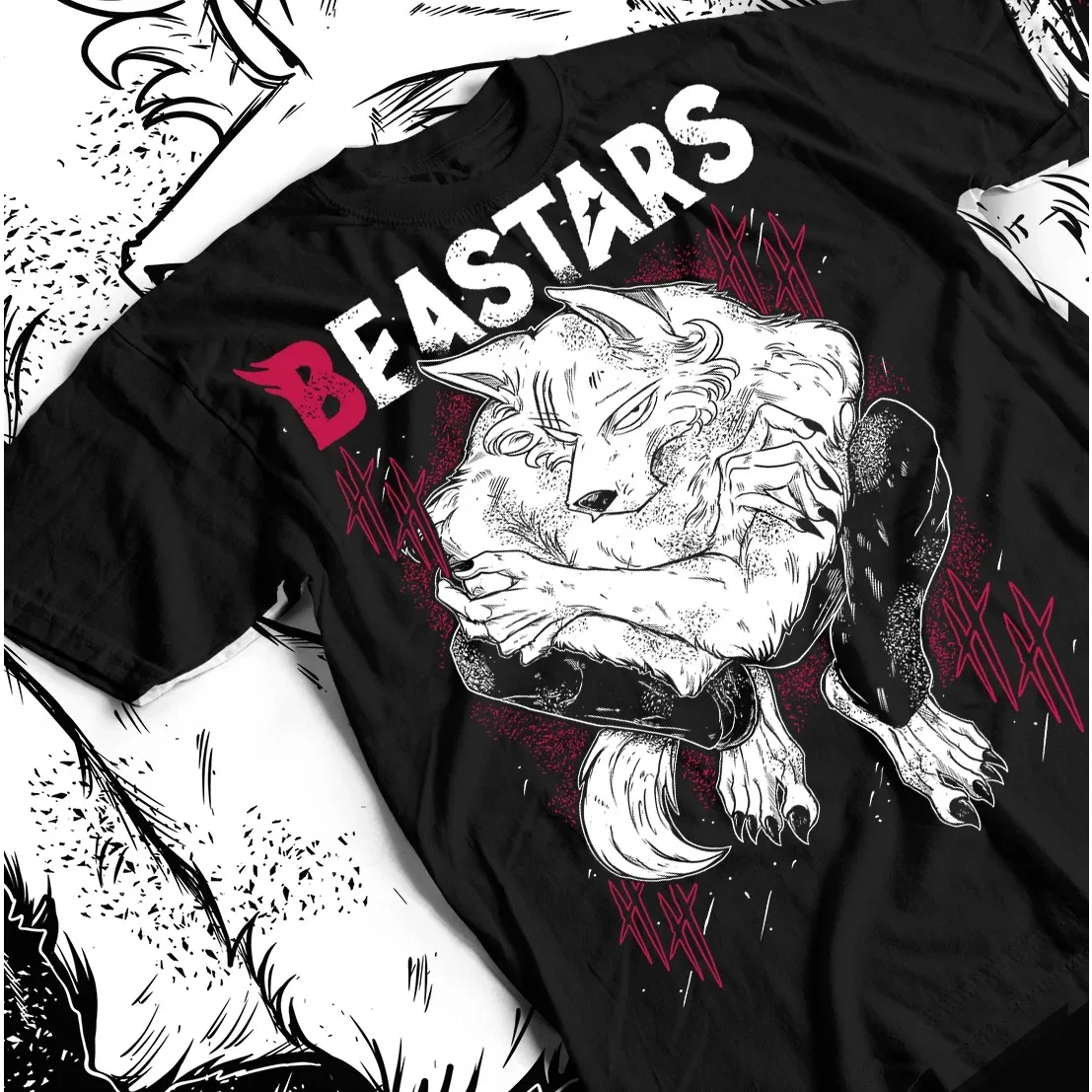 Summer Hot Sale: Beastars Legoshi T-shirt Girl Beastars Anime Japanaise Style Gift Shirt Round Neck Short Sleeve