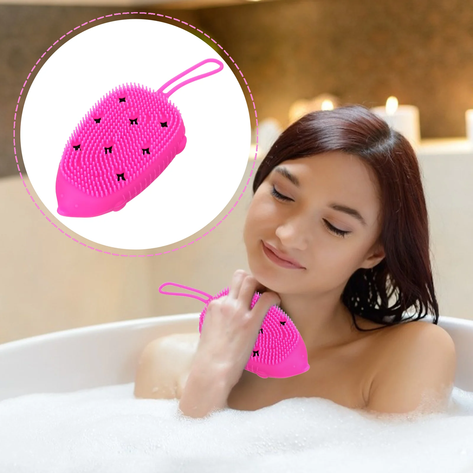 Bath Brush Double-sided Foam Silicone Bathing Massage Body Stress-relieving Shower Silica Gel Skin